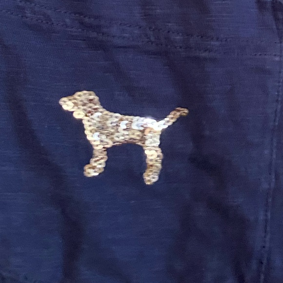 Victoria’s Secret PINK Navy bling sequin logo shirt - Picture 3 of 6